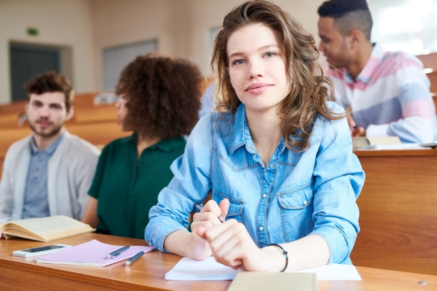 First Year of University - Girl Attending a Lecture
