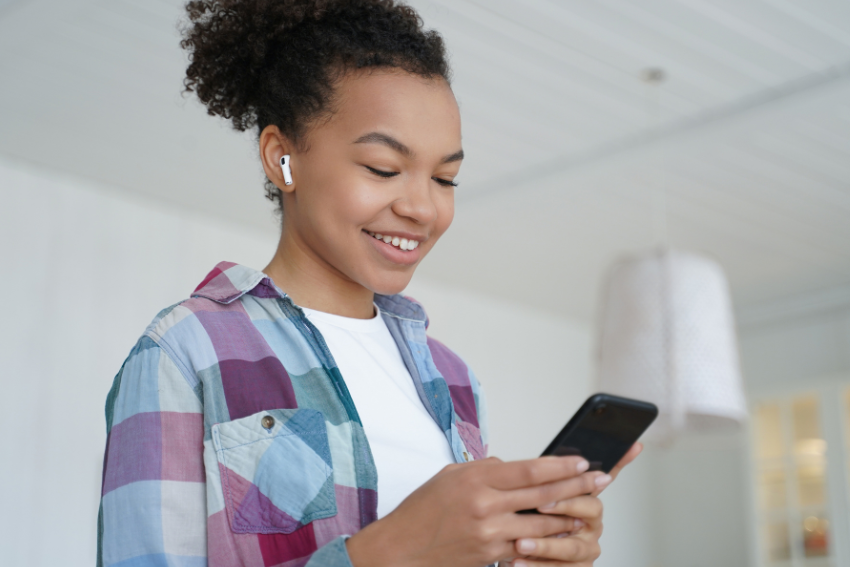 GCSE Student with AirPods