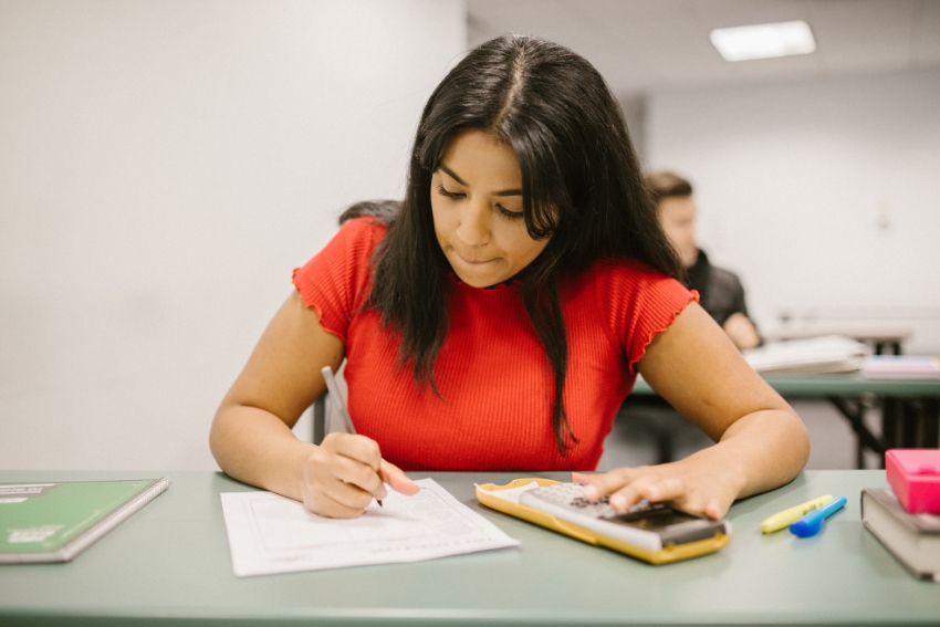 GCSE Exam - a GCSE Student Sitting an Exam
