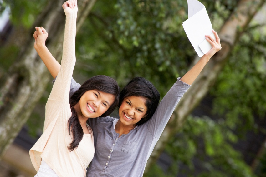Parent Collecting Their Child's GCSE Results